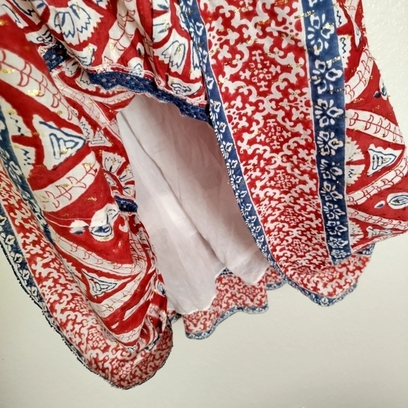 Tuckernuck Ash & Eden Red Olga Mini Lace Dress Cotton Tiered sz L - Picture 5 of 9